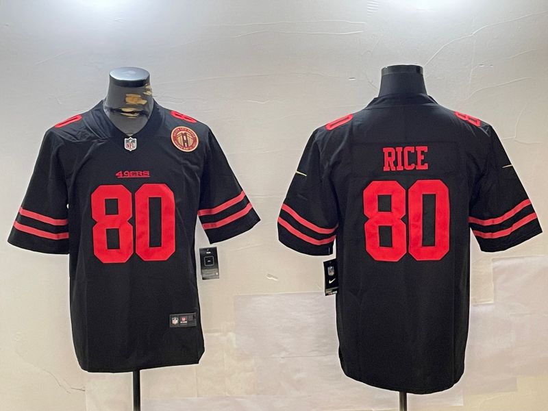 Men San Francisco 49ers #80 Rice Black Second generations 2024 Nike Limited NFL Jersey style 4->san francisco 49ers->NFL Jersey